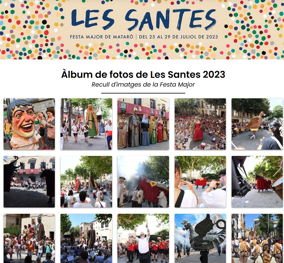 lessantesmataro's tweet photo. 🖥️Al web https://t.co/riK2Ro1xXR hi ha un apartat on hi trobareu fotos i vídeos dels diferents moment de la Festa Major.

Mireu-ho aquí 👉 https://t.co/HupUuRKGiD https://t.co/F3VXlzREzh