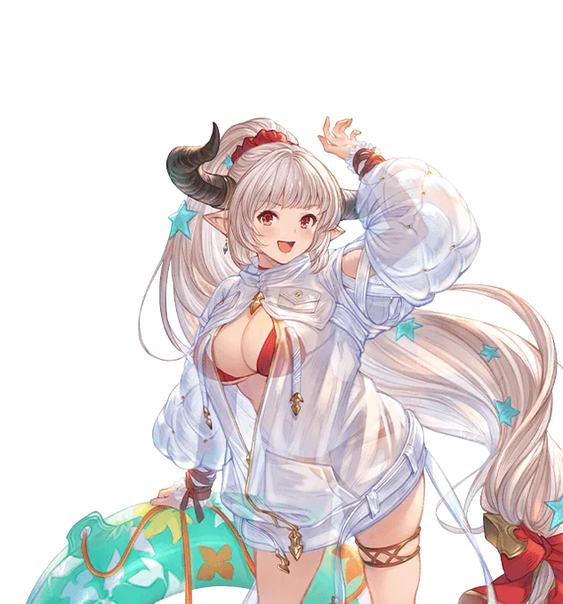 水着フェディエルと水着アリーザの立ち絵 