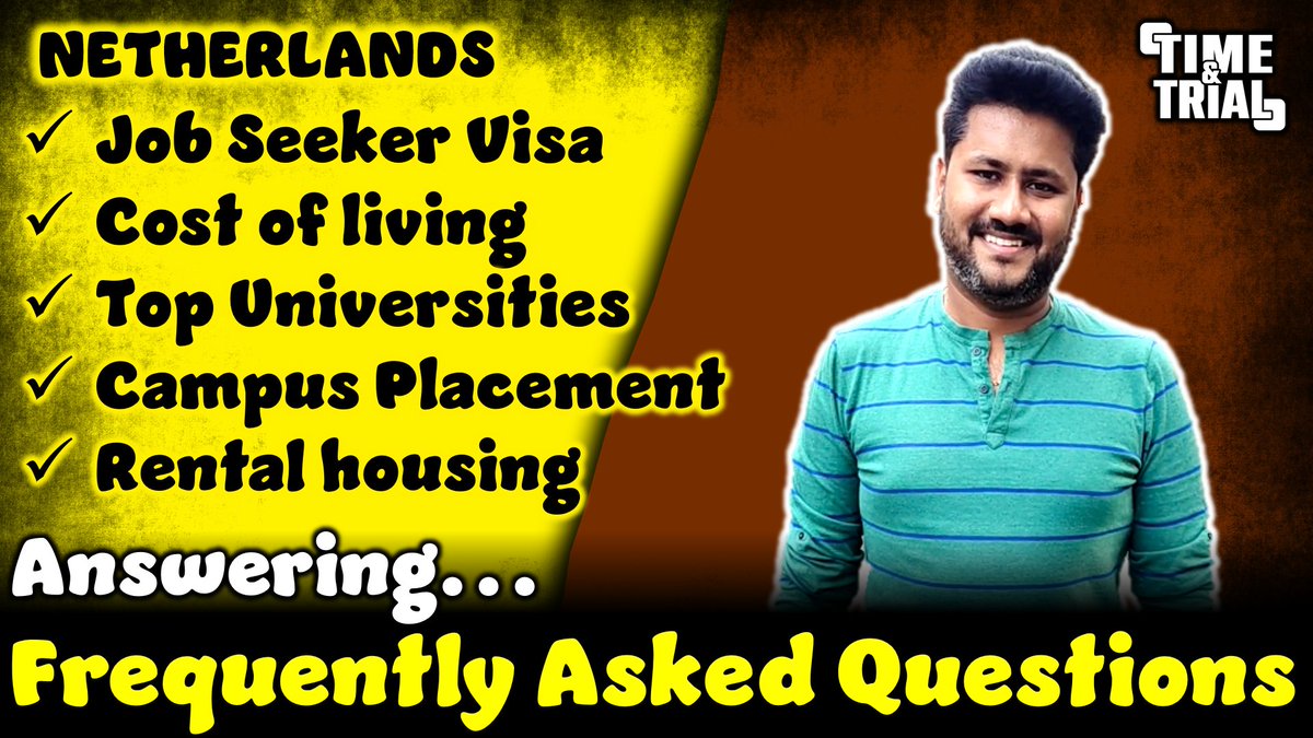 TimeandTrial's tweet photo. New video on Most asked Questions. Watch it on @timeandtrial YouTube channel. Link 👇
#timeandtrial #WorkPermit #JobOpportunities #TopUniversities #StudyAbroad #CostOfLiving #HousingOptions #FAQNetherlands #LivingAbroad #StudentLife

https://t.co/2srrnMnpqT https://t.co/OjQkvBN7Yp