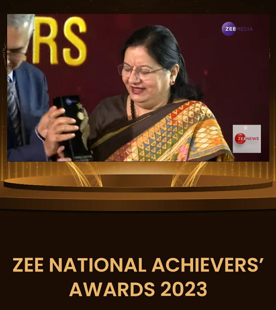 jmiu_official's tweet photo. Prof. Najma Akhtar, VC, @jmiu_official was conferred National Achievers Award 2023 by the Zee Media Group for her Visionary Leadership in the field of Education on 28th July,2023 . @rashtrapatibhvn @PMOIndia @narendramodi @dpradhanbjp @EduMinOfIndia @ugc_india @Dawoodi_Bohras https://t.co/3dVdoNnVYv