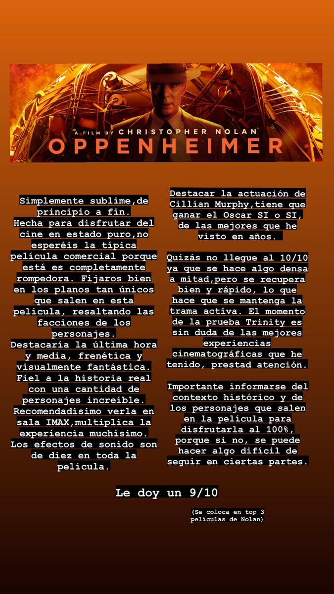 juananhh_'s tweet photo. Mi opinión sobre @OppenheimerFilm 🤠 https://t.co/xeF91RN2WC