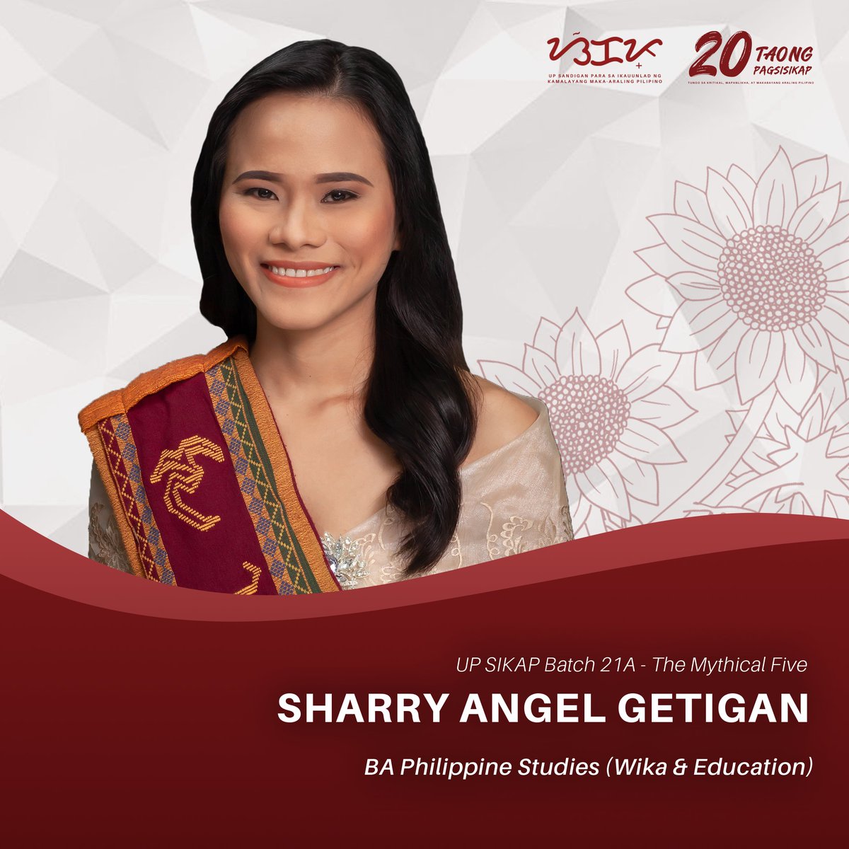 upsikap's tweet photo. Pagpupugay sa inyo, Sharry Getigan at Nephi Tangalin! NagSIKAP kayo upang sumibol ang mirasol para sa iyo. 🌻

Padayon, mga SIKAPamilya! Paglingkuran ang sambayanan!

#Sablay2023
#UPSIKAP20
#20TaongNagsiSIKAP https://t.co/aorKbjbIzs