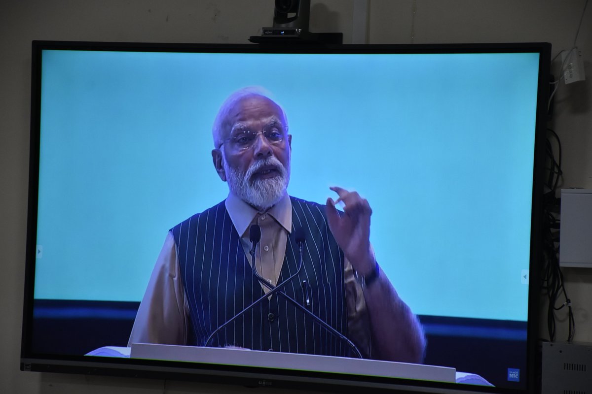 CURajasthan's tweet photo. C U Raj witnessed the incredible live telecast of inauguration of 2nd Shiksha Samagam on 3rd Anniversary of NEP. What an honor to hear speech by Hon'ble PM Narendra Modiji. Vision for education shared today is truly inspiring. #3YearsOfNEP 
Prof Anand Bhalerao
Vice Chancellor https://t.co/dSftLR1eHF