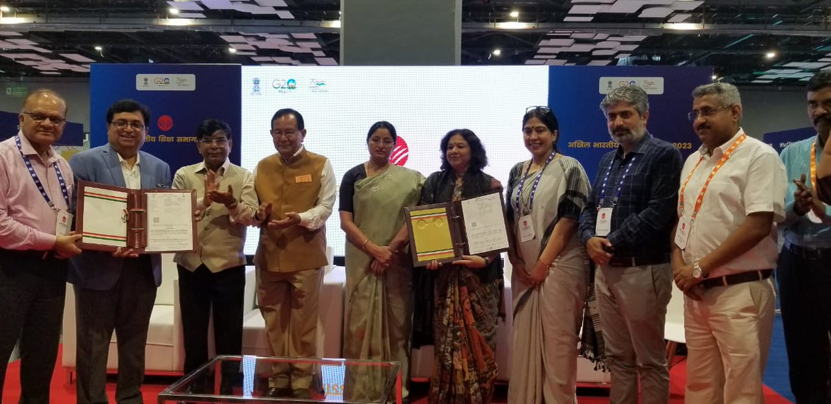 NIOSHQ (@niostweet1) on Twitter photo NIOS signs MoU with <a href="/GGSIPUIndia/">Guru Gobind Singh Indraprastha University</a> to promote academic collaboration and research, as well as create learning modules and skill-enhancement courses.
<a href="/PMOIndia/">PMO India</a> <a href="/ProfSarojSharma/">Prof Saroj Sharma</a> <a href="/dpradhanbjp/">Dharmendra Pradhan</a>
<a href="/Drsubhassarkar/">Dr. Subhas Sarkar</a> <a href="/Annapurna4BJP/">Annapurna Devi</a> <a href="/RanjanRajkuma11/">Dr. Rajkumar Ranjan Singh</a> <a href="/EduMinOfIndia/">Ministry of Education</a>
<a href="/DselEduMinistry/">Department of School Education & Literacy</a> NIOS signs MoU with <a href="/GGSIPUIndia/">Guru Gobind Singh Indraprastha University</a> to promote academic collaboration and research, as well as create learning modules and skill-enhancement courses.
<a href="/PMOIndia/">PMO India</a> <a href="/ProfSarojSharma/">Prof Saroj Sharma</a> <a href="/dpradhanbjp/">Dharmendra Pradhan</a>
<a href="/Drsubhassarkar/">Dr. Subhas Sarkar</a> <a href="/Annapurna4BJP/">Annapurna Devi</a> <a href="/RanjanRajkuma11/">Dr. Rajkumar Ranjan Singh</a> <a href="/EduMinOfIndia/">Ministry of Education</a>
<a href="/DselEduMinistry/">Department of School Education & Literacy</a>