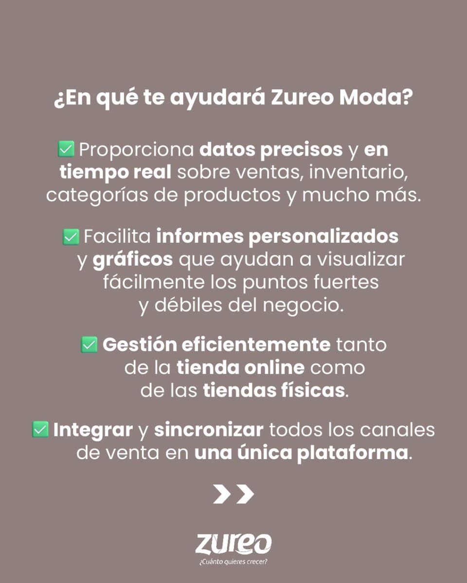 ZureoModa's tweet image. 📈Analizar tus ventas y resultados nunca fue tan sencillo con #ZureoModa 📊¿Qué te ofrecemos?
✅ Informes detallados sobre tus ventas
✅ Seguimiento de  productos más vendidos
✅ Análisis de rentabilidad

📲 Contáctanos mtr.cool/dxzjkuwplj

#AnálisisDeVentas