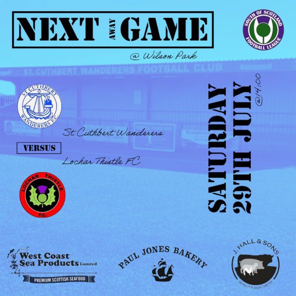 GAME DAY 🔵⚪️

Today our <a href="/SOSFLeague/">South of Scotland Football League</a> campaign starts when we travel to <a href="/LocharThistleFC/">Lochar Thistle FC</a> for the opening game of the season

🆚 <a href="/LocharThistleFC/">Lochar Thistle FC</a> 
🏆<a href="/SOSFLeague/">South of Scotland Football League</a> 
🏟️ Wilson Park, Dumfries
🗓️ 29-07-23
🕑 14:00 KO
🎟️Adults £4. Concessions £2. U16 Free

#WeAreSaints
#MonTheSaints