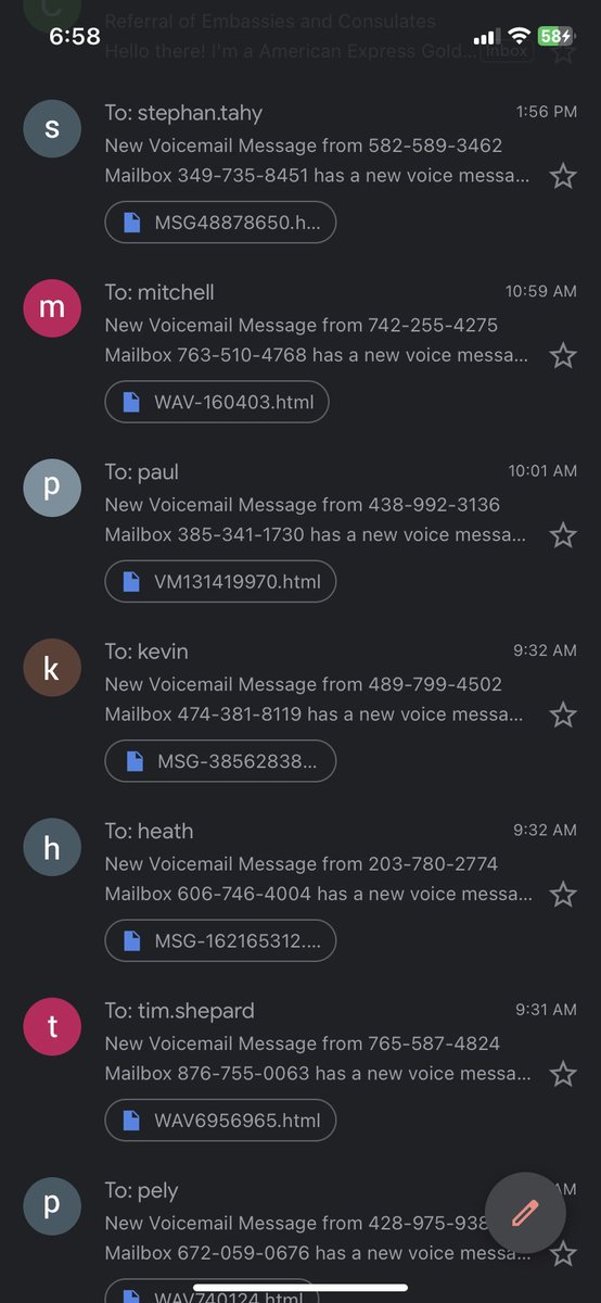 MoXinMalic's tweet photo. I'm having an issue with my Gmail as someone's sending 1000s of emails from my account having a html file. It seems spoofed first but the sender address is mine and I can actually find the sent mails in my sent folder. 
Can anyone help? @gmail @Google @GoogleSupports2 https://t.co/9jIb3zI7kw