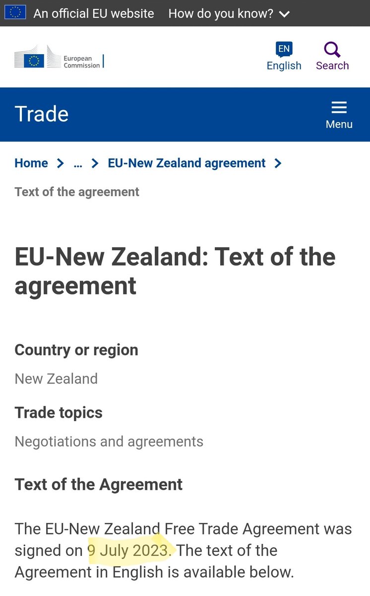 DWrightHeanor's tweet photo. @mazst @Goosey30111568 The EU-NZ FTA wasn't signed until 20 days ago... https://t.co/OOxD6MaSHe
