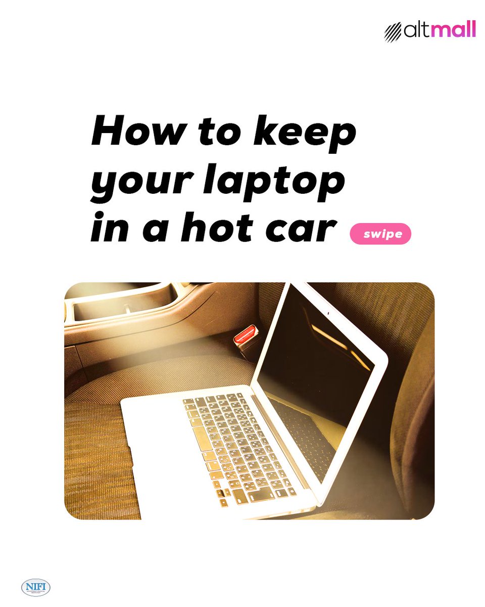 Altmallng's tweet photo. Your laptop can overheat in such situations, which could lead to an electronic meltdown.
To keep your Laptops safe and long-lasting, keep them away from direct sunlight or very high temperatures.
Thank us later!๐ค
#ShopAltMall #BuyNowPayLater #OnlineShopping #ShopFreely https://t.co/IhFgAiiS4b