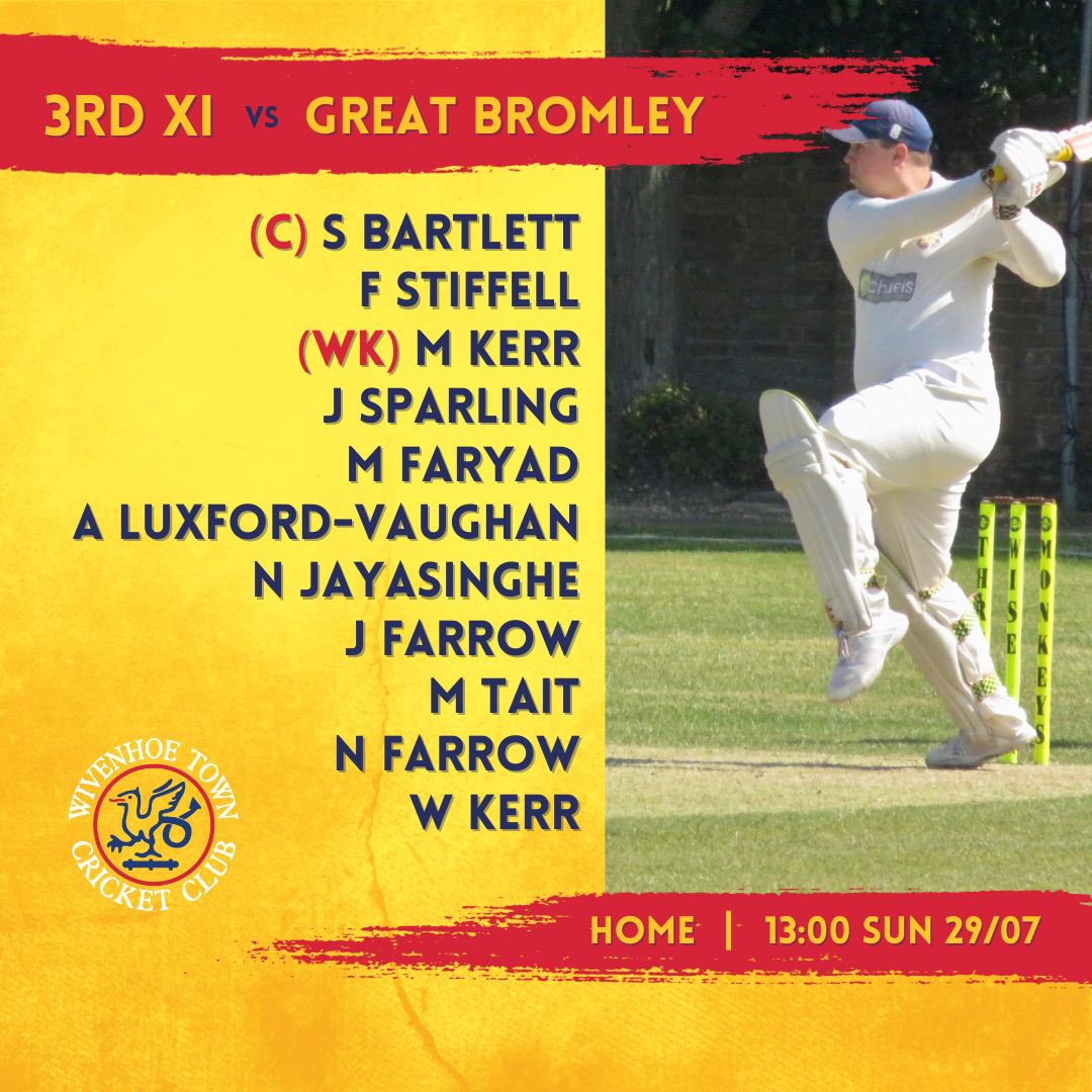 WTCCcricket's tweet photo. Weekend fixtures and teams 👇🏼

President’s Day at the Hoe, many thanks to Stevie Cannings for sponsoring the match balls.

Sons of Southpaw provide the live music from around 8pm this evening. https://t.co/w49zlyWMT9