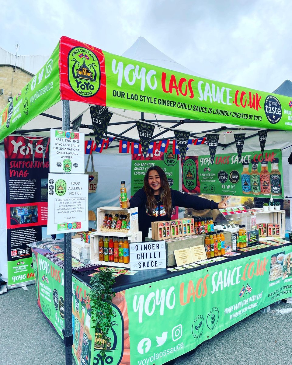 yoyolaossauce's tweet photo. All set up for the Colne Food and Drink Festival today! Come to see me to try the sauce which won the national chilli awards in 2022, my original #yoyolaossauce   🔥🔥🔥🌶️🌶️🌶️

There’s so much to see, do, eat and drink today in Colne! 🙌

#colne #colnefoodanddrinkfestival https://t.co/Pawga3h0lt