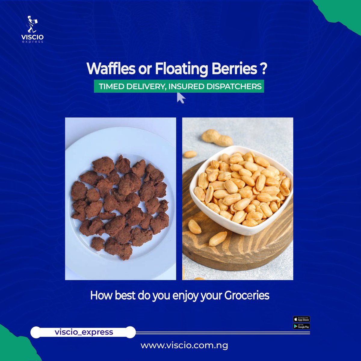 ViscioExpress's tweet photo. How best do you enjoy your Groceries ?
Let us know in the comment section.
.
.
.
.
.
.
.
.
.
.
#dispatchinlagos #deliveryinlagos #ViscioExpress #lagosmarket #lagosbusiness #lagosvendors #waffles #floatingberries β’ The Cavemen β’ Big Wiz β’ Ilebaye β’ Rema https://t.co/lh01HD9qLF