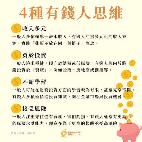 大家要養成有錢人的思維，脫離貧窮氛圍