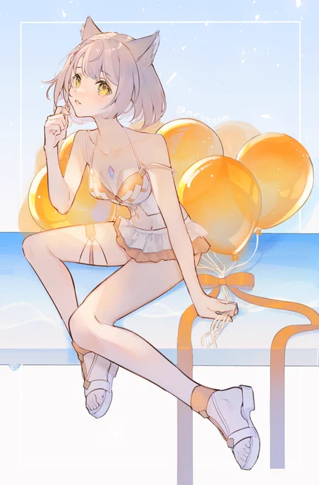 ゼノブレイド3もう1周年なの!?おめでとうございます! まじめに描いた絵がミオちゃん水着くらいしかないぞ!今年はもっと描きたいな〜 #Xenoblade3_fes23
