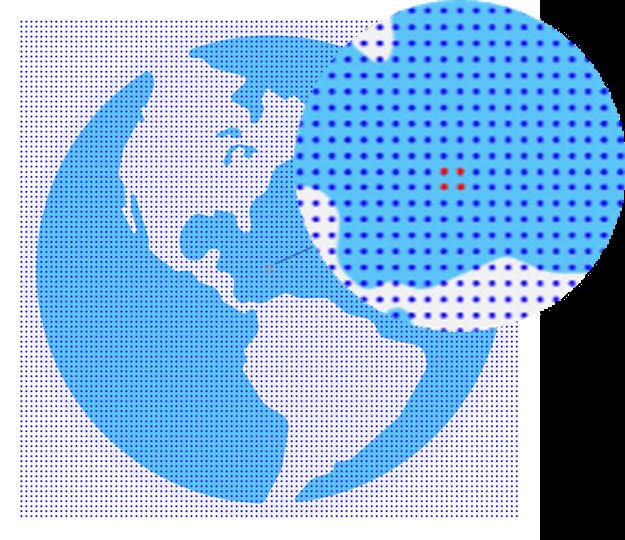 How much CO2 in the Earth's atmosphere? 3 red dots: natural CO2 1 red dot: man made CO2 This is NOT the cause of a changing climate.