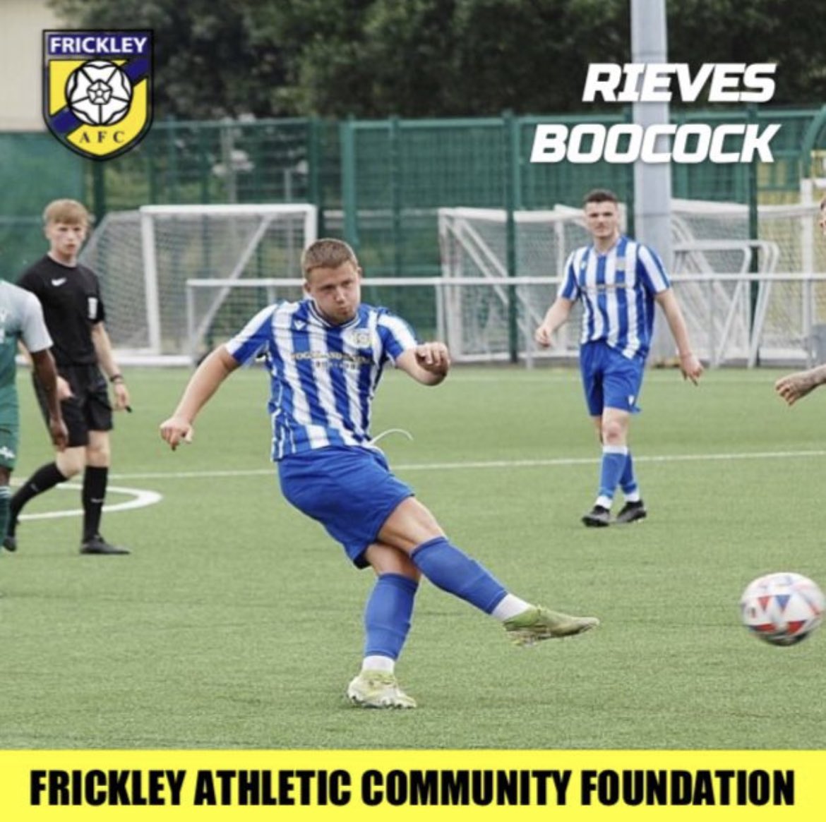 frickleyafc's tweet photo. A big thank you to the Frickley Athletic Community Foundation for sponsoring Rieves Boocock for the 2023/24 season!!

Your support is very much appreciated ⚽️⚽️

🔵⚪️🔵

#forzafrickley https://t.co/vHh3rOjwcQ