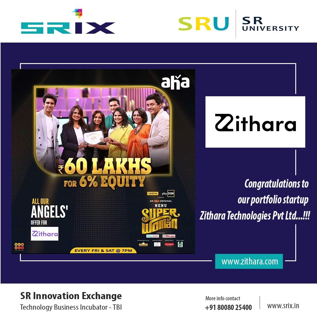 srixincubator's tweet photo. Congratulations to our portfolio startup @Zitharaofficial 
.
@IndiaDST @startupindia @MSH_MeitY @sr_university @SritwW 
.
#congratulations #zithara #angelfunding #investment #incubation #Startup https://t.co/pqdR5LnRqv