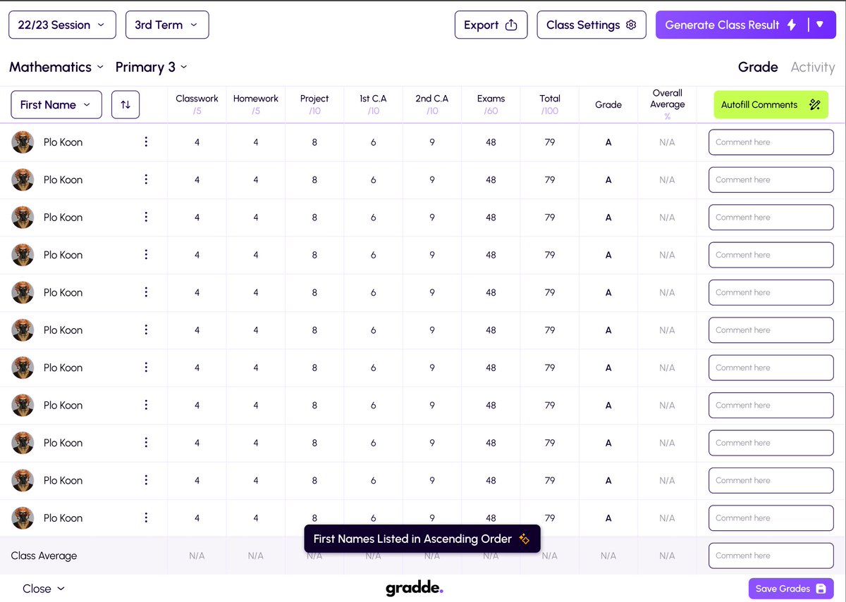 graddeco's tweet photo. Boost productivity and accuracy with Gradde's digital grade book. Experience efficient grading and accurate results. Try it now! ⏱️🎯 #EffortlessGrading #AccurateResults #ForTeachers #ByTeachers #Gradde #SaveTime https://t.co/AZUy03GPCC