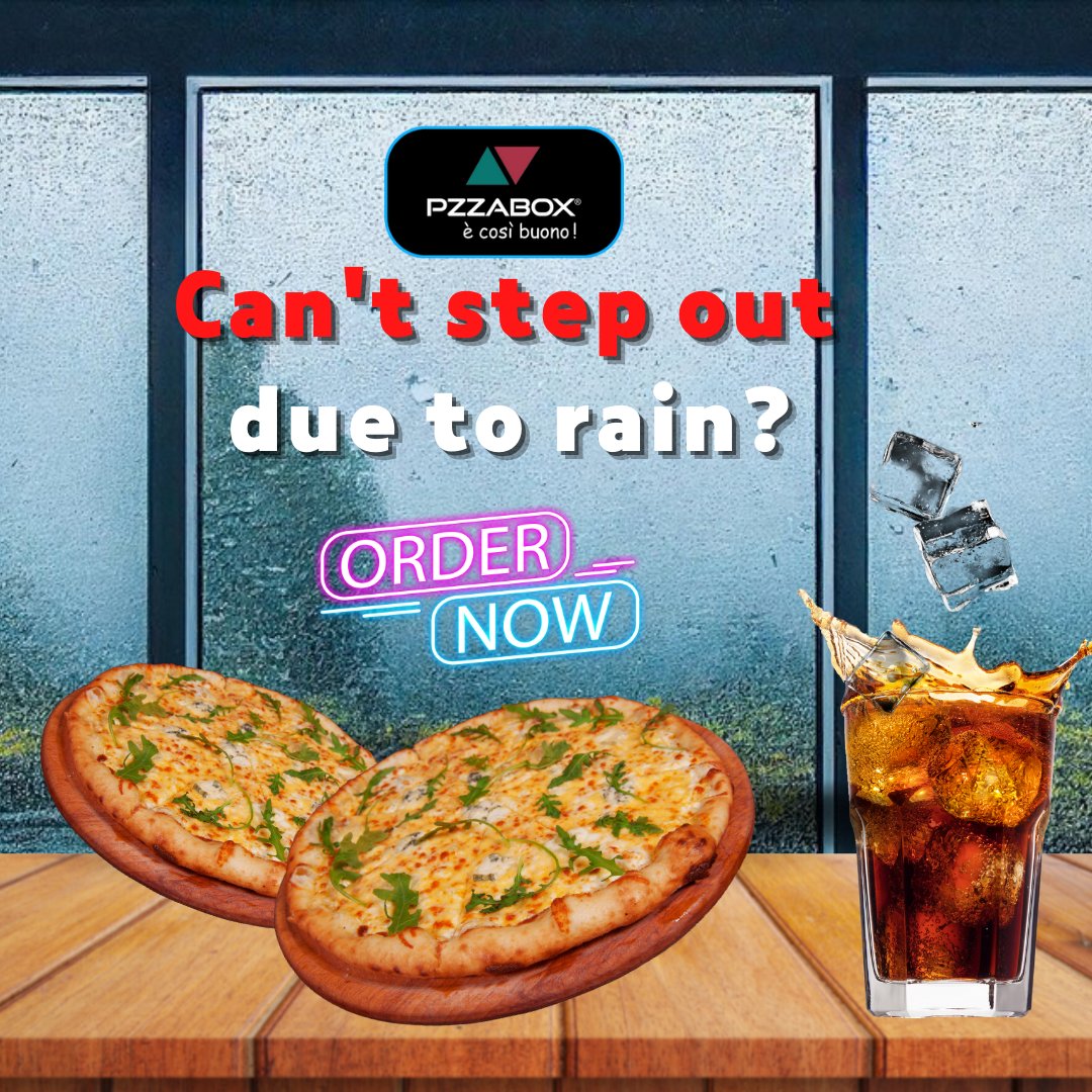pzzabox's tweet photo. Can't step out due to rain?

Order Now 
Visit Our Website👉https://t.co/drT8MU04o7

call:- +91 9599303777

#pizza #noida #pizzalover #pizzatime #pizzalovers #amity #pzzabox #pizzas #rainalert https://t.co/rYpJYrFKeB
