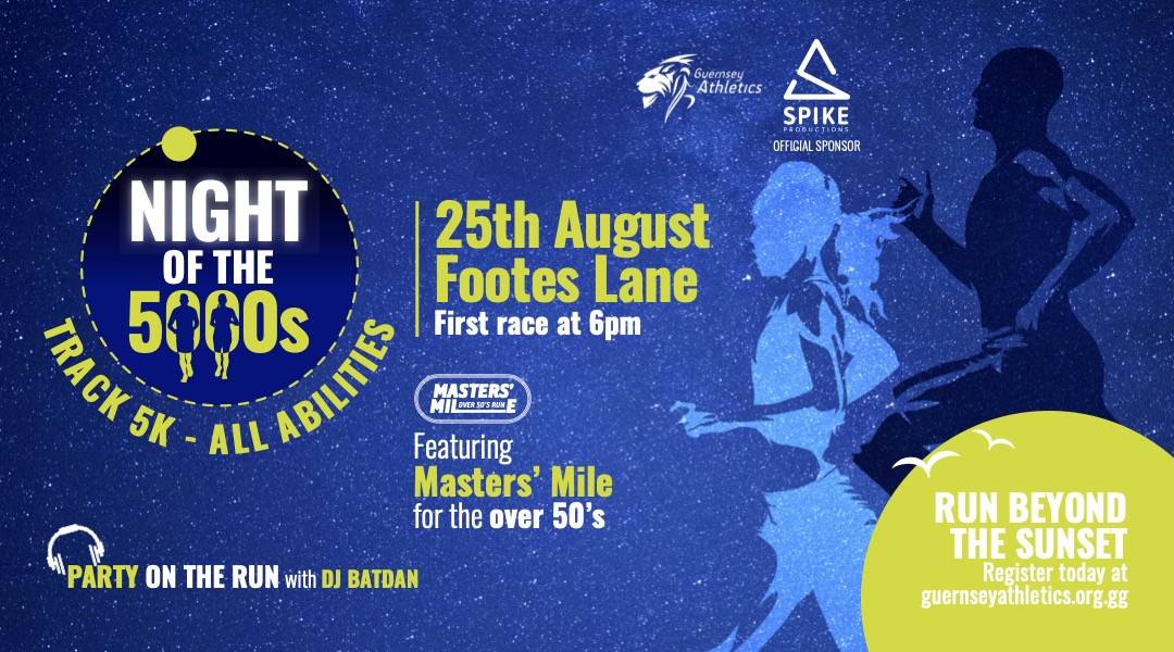 Two distances, one very special night! Entries open to a fun, inclusive and exciting night of running at Footes Lane. What will it be? The Masters Mile for anyone over 50? Or the 5000m? All to music, cheering and ringing of cow bells. Info &amp; entry: bit.ly/43N71It