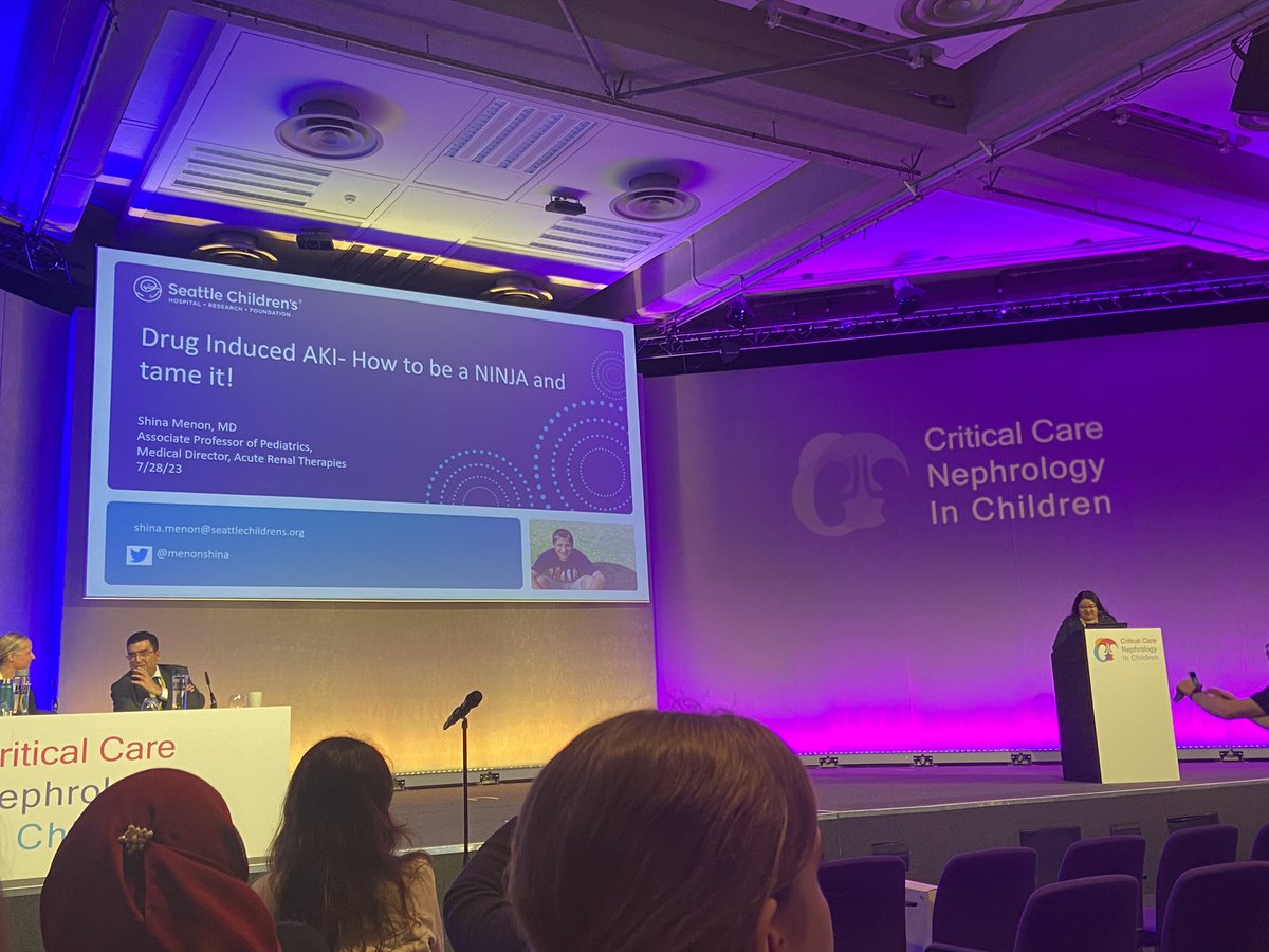 CritCareNephPed's tweet photo. So exciting to hear from the incredible @menonshina on drug induced AKI and how to be NINJA! 🥷 #CCNCLondon2023 https://t.co/EJuFPsbrqg