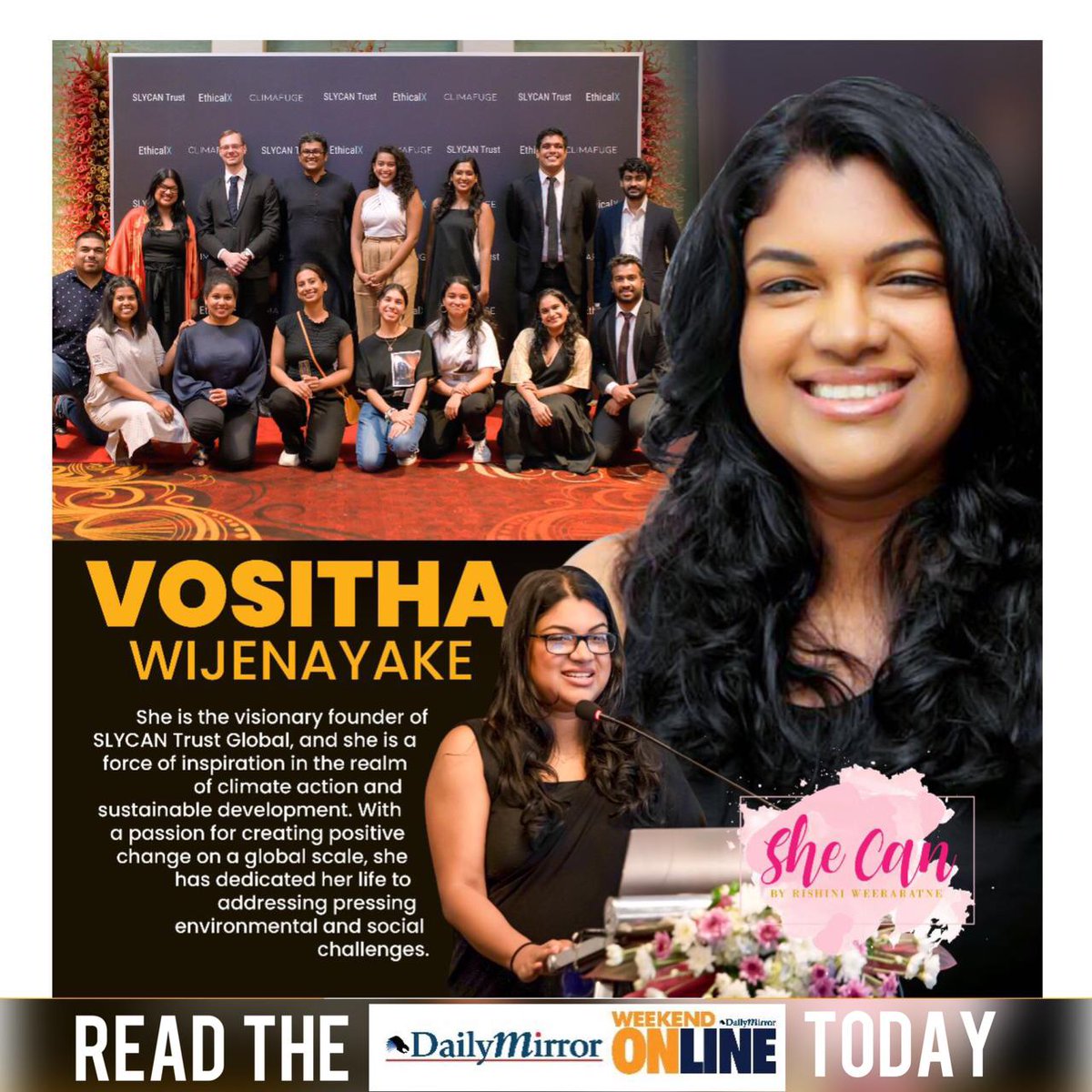 Dailymirror_SL's tweet photo. She Can by Rishini Weeraratne
Featuring: Vositha Wijenayake
@vositha @rishiniw
Read Full article on the Daily Mirror today - The Weekend Online
#DailyMirror #NewsLK #SriLankadaily #DailyMirrorOnline #LK #SL #News https://t.co/S0NlSHqIDx