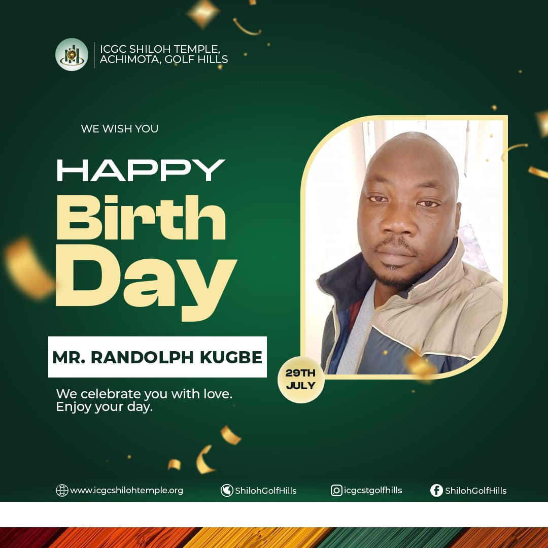 Happy Birthday, Mr. Randolph 🥂

#GrowInAbundance
#ToastToPlusOne
#CelebratingMembers
#ICGCShilohTemple
#FollowUsToday