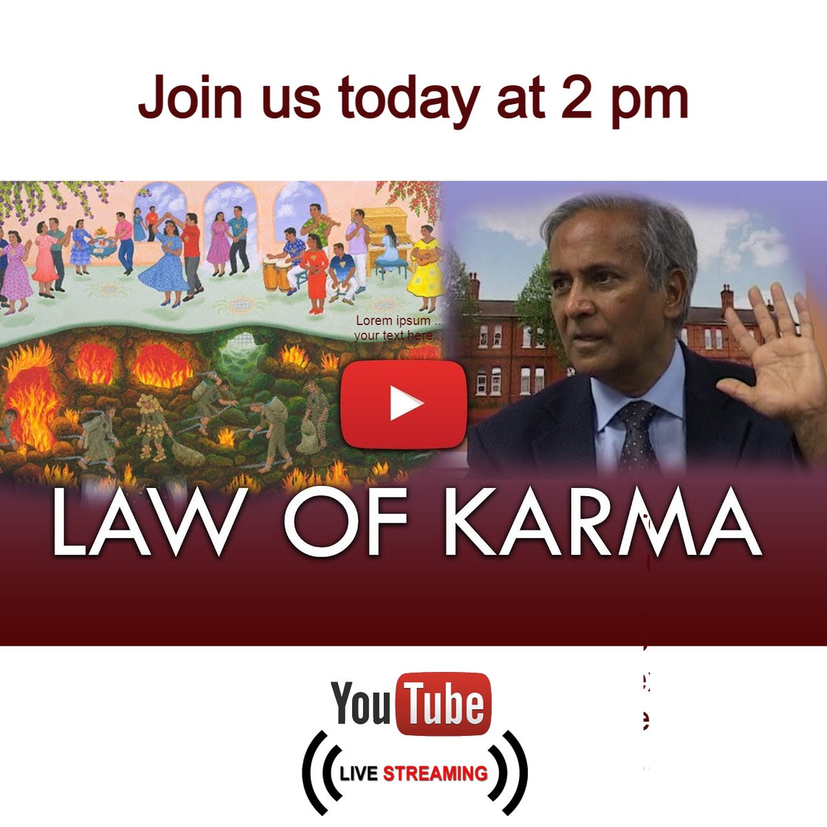 hinduacademy's tweet image. 🚀 Launching into an enlightening conversation today at 2 PM BST with Hindu Academy! We're discussing the Law of Karma, a concept deeply intertwined with the philosophy of life &amp;amp; death in Hinduism. #HinduAcademyLivestream #LawofKarma