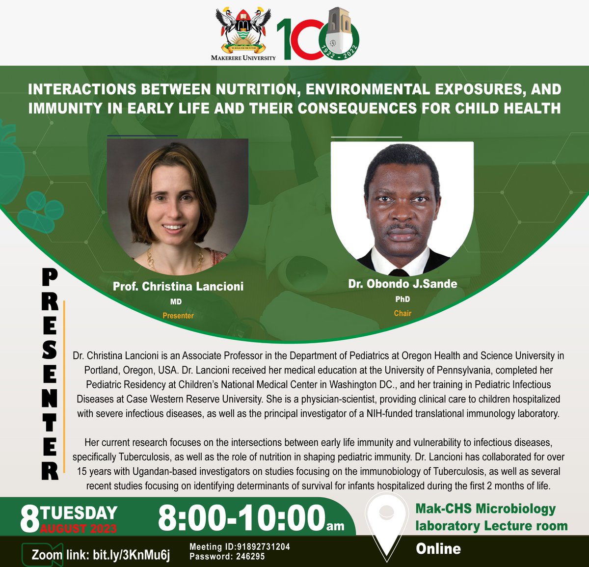 MakCHS_SOM's tweet photo. Public Immunology talk at the Department of Immunology and Molecular Biology

Date: Tuesday, 8th August 2023
Time: 8:00 am-10:00 am
https://t.co/l9eDowamjl https://t.co/bcpQLbpkFV