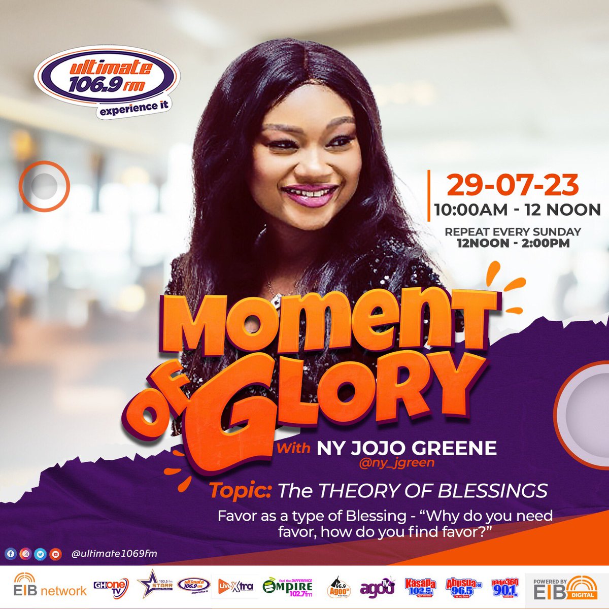 ny_jgreen's tweet photo. The Theory of Blessings
Favor is a type of Blessing.
Please help us understand in your own words.
What is Favor ?
“Why do you need favor,
how do you find favor?” Join @Ultimate1069fm at 10am with your views. Available on tune in. Let’s De Clutter together. #MomentsOfGlory https://t.co/0ucjuiJhZS