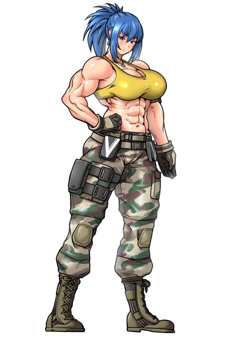 【筋肉娘界隈を盛り上げるための合同応援イラスト】
にて描いたレオナ・ハイデルンの全身図です!
いやー壮観! これからもどんどん描いていきたいね! https://t.co/MZhz1Wrs6X 