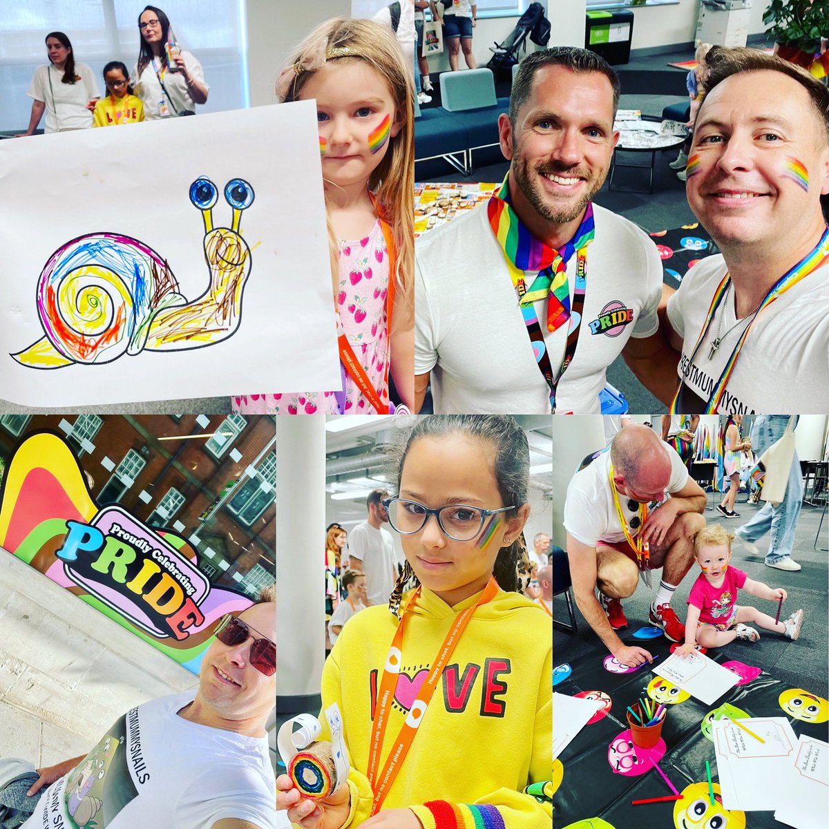 JenkinsonTroy's tweet photo. Great start to @nottspride with @capitalone_uk wonderful “working family”
.
.
.
#bestmummysnails #mostcontentedsnail #loveislove #nottspride #nottslife #nottingham #lgbtq🌈 #pride #nottinghampride #samesexparents #snails #trans #transgender #equalityforall https://t.co/5DiB8UljFC