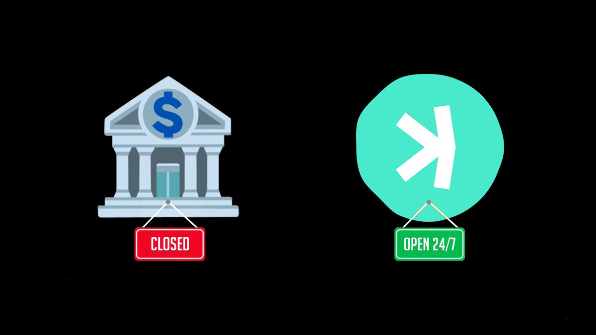 KaspaMagazine's tweet image. Unlike the banks, #Kaspa never closes