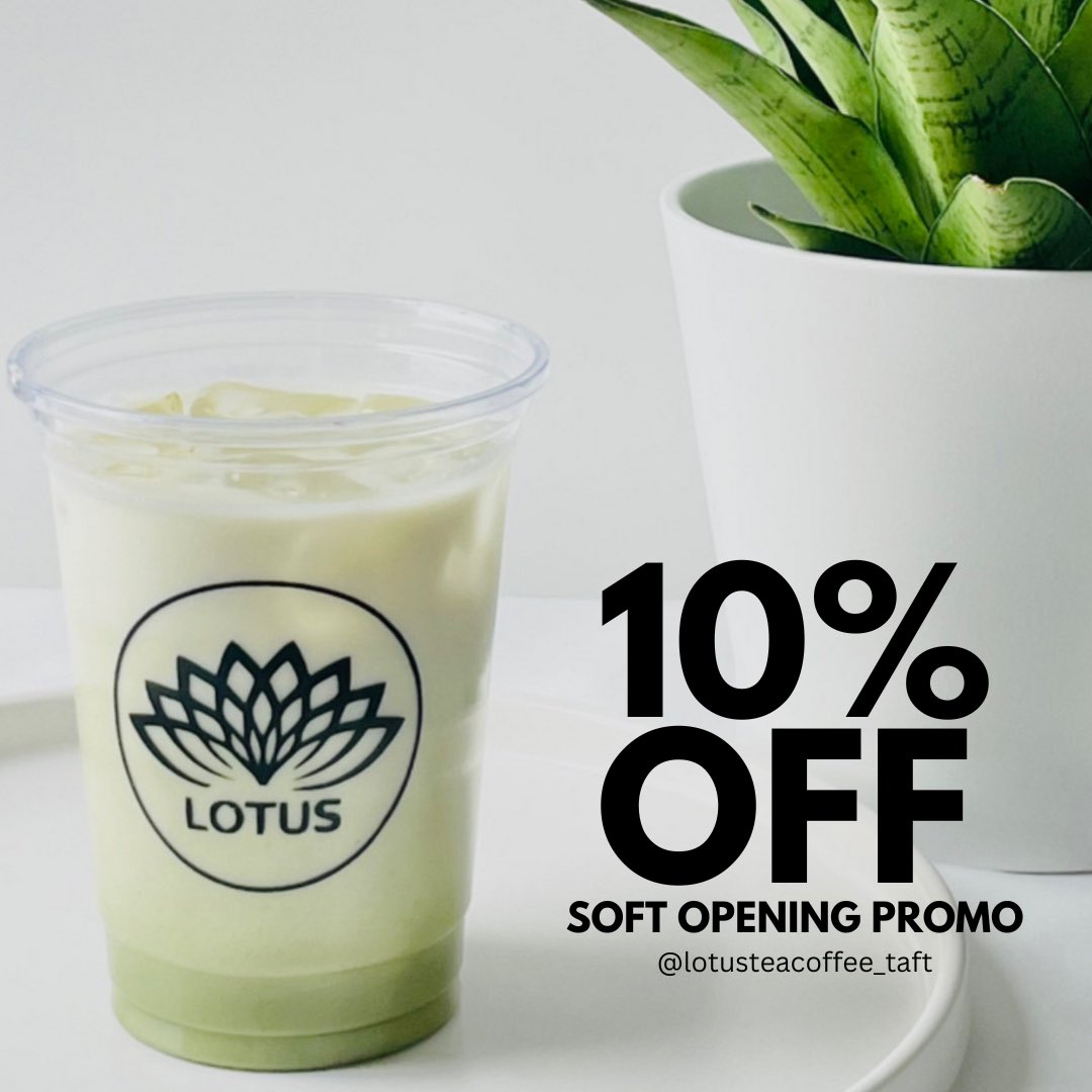 lotusteacoffee's tweet photo. Our doors have finally opened to all coffee and tea lovers! ☕️

Get 10% off on all products today, July 29, as part of our soft opening promo! Stay dry and see you in One Archer’s Place, Taft Ave., Malate, Manila! 🍵

#lotus #lotusteaandcoffee #coffee #tea #matcha #coffeelover https://t.co/3wDpDCJNv9