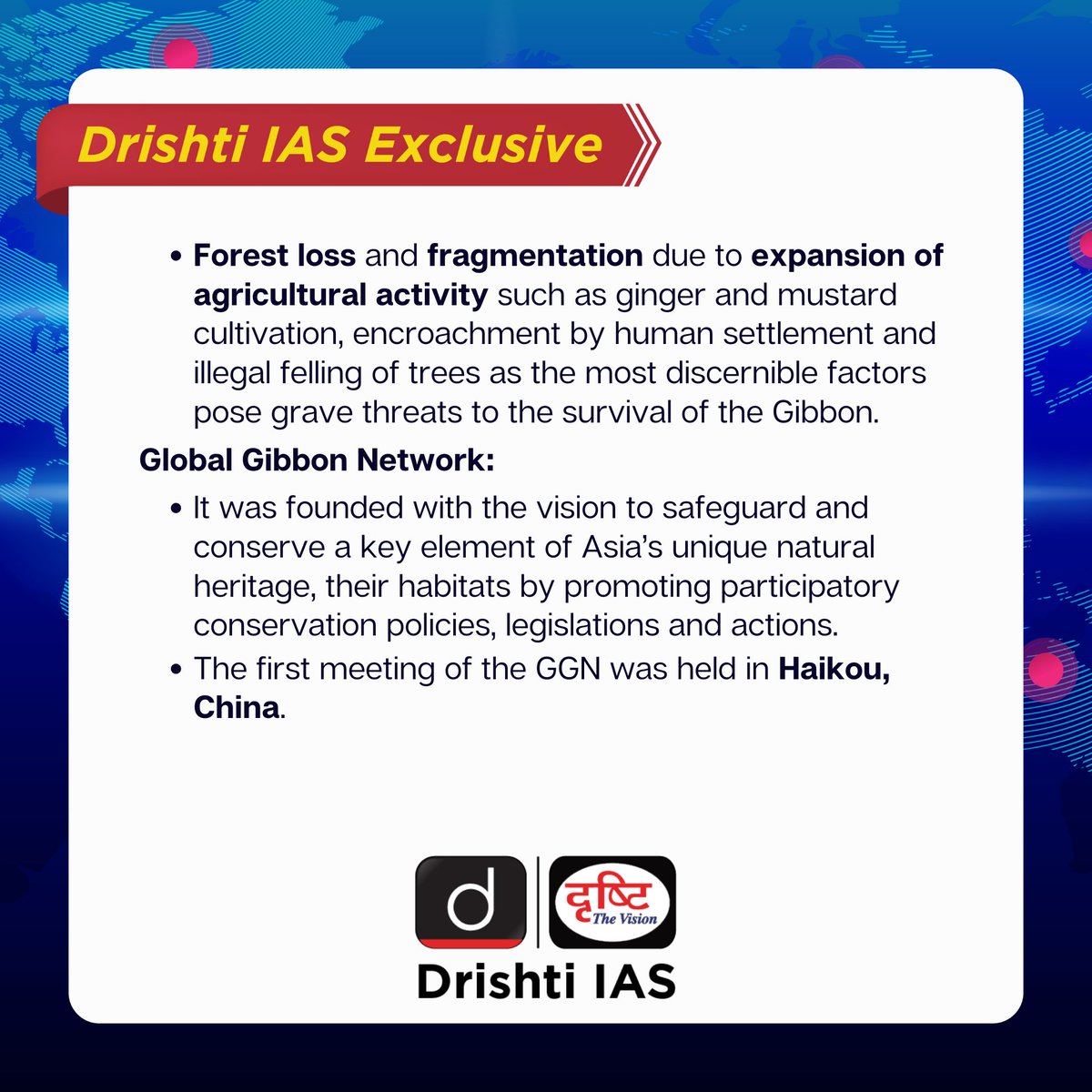 drishtiiaseng's tweet photo. #DrishtiIASExclusive now comes with a #Quiz for #Prelims2023
Today's Quiz is based on the Exclusive posted on 25 July 2023
Check the link https://t.co/dOl61B6tTA
#PrelimsWithDrishtiIAS #UPSC2023 #UPSC #IAS #Hoolock #Gibbon #Forest #Millitary #P75 #DrishtiIAS #DrishtiIASEnglish https://t.co/iQihP93T68