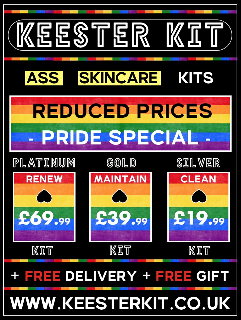 KeesterKit's tweet photo. ⏰FREE DELIVERY This Weekend Only⏰ Begin Your Journey To The Perfect Ass https://t.co/vslrlJ6Qw3 #payday#sale #freedelivery #skincare #skincareroutine #skincareproducts #freegift #free #payday2 #pride #liverpoolpride #gay #lgbtq #treatyourself #weekend #weekendvibes #beauty https://t.co/VU97Xowr8g