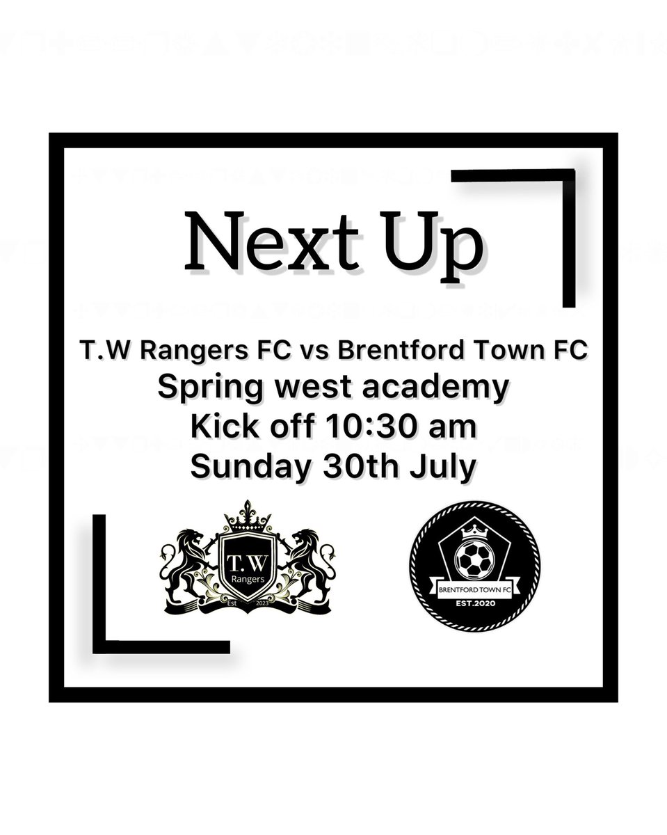 twrangers13's tweet photo. Next up we take on Brentford Town FC! This Sunday at 10:30am at our home ground spring west academy. See you there. Come on rangers! #TWrangers #TWRFC #sundayleague #middlesexcounty #football #sundayleaguefootball #tackle #goal #bandphanworth #wkendradio https://t.co/V5aQenbHYo