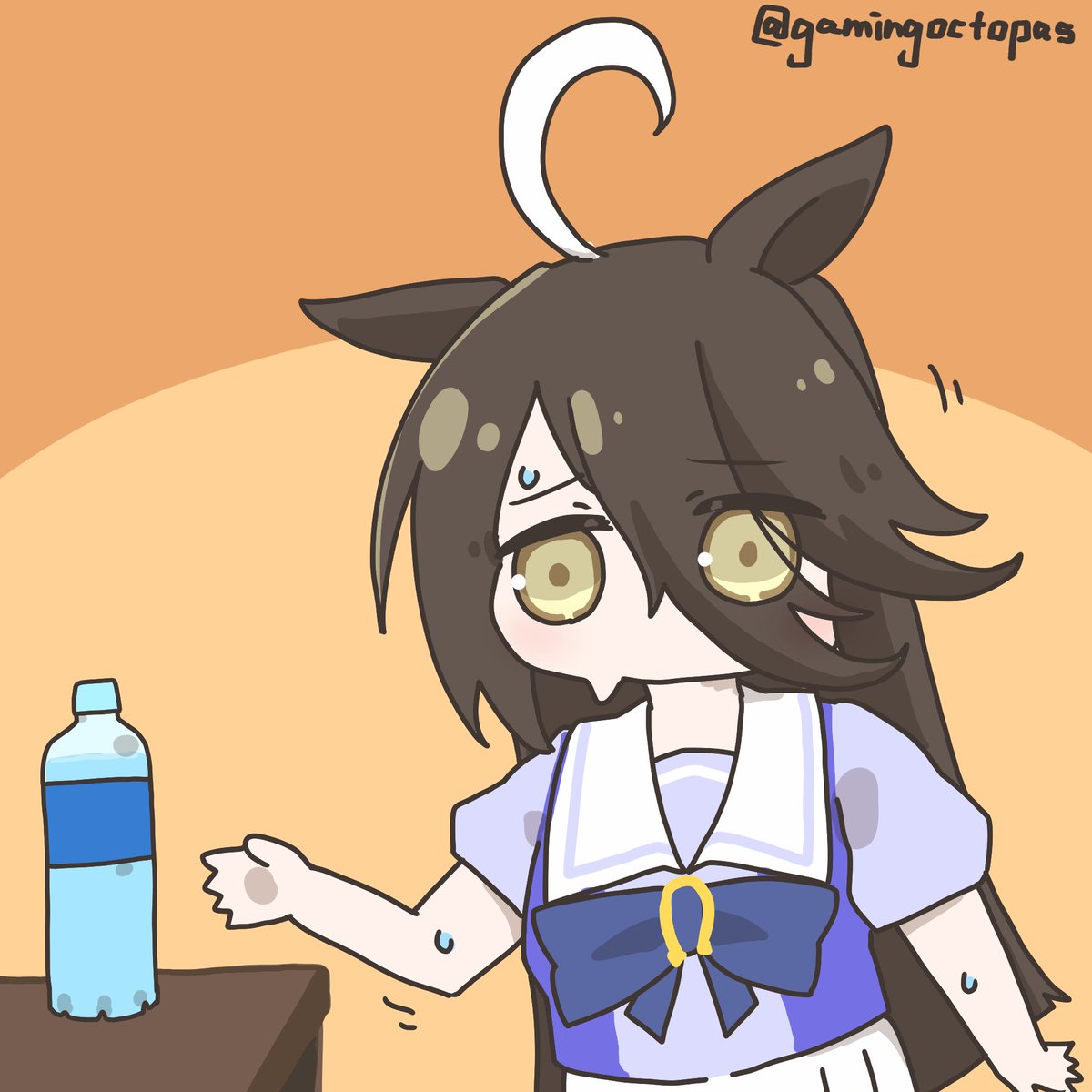 gamingoctopas's tweet photo. あまりの暑さにうっか���謎の飲み物を飲んでしまったカフェ
#ウマ娘 https://t.co/Zvoe3UOQuv
