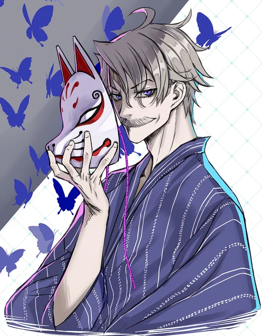 FGO夏祭り一日目お疲れ様でした、メインビジュアルの集合イラストに浴衣モリアーティ描きました～ #FGOフェス