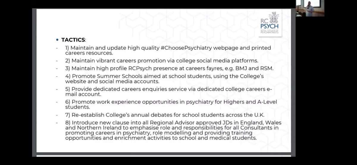 Great to watch virtually as Dr Declan Hyland outlines <a href="/rcpsych/">Royal College of Psychiatrists</a> strategy for widening participation in psychiatry by supporting medical student &amp; college student involvement #WPMN2023 watch now free on <a href="/MedAllApp/">MedAll</a>