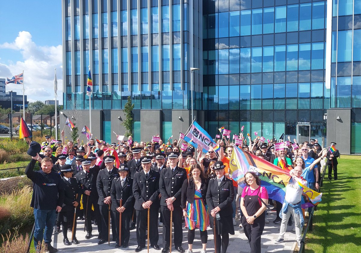 PRIDE | Amazing atmosphere at <a href="/MerseyPolice/">Merseyside Police</a> HQ as we prepare for the start of <a href="/LCRPride/">LCR Pride Foundation</a> 🏳️‍🌈🏳️‍🌈

So many officers, PCSOs &amp; staff united, loud &amp; proud &amp; ready to join the march #ACityFullofPride 

<a href="/LCRPride/">LCR Pride Foundation</a> <a href="/stophateuk/">Stop Hate UK</a> 

Great to be joined by colleagues from <a href="/NCA_UK/">National Crime Agency (NCA)</a> &amp; @BTPMersey too.