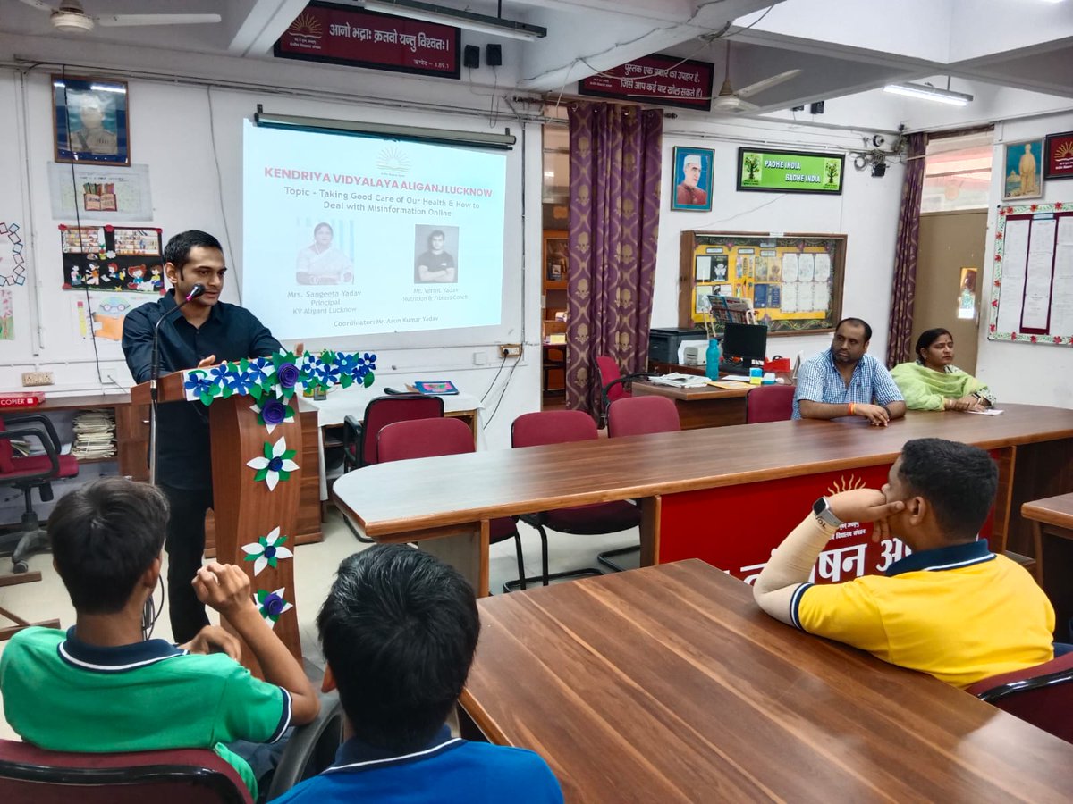 Varnit Yadav ,Nutrition and Fitness Coach conducted a fruitful session on overall fitness and well being with the students and teachers.
Many myths about fitness and mental will being  were removed.
<a href="/KVS_HQ/">Kendriya Vidyalaya Sangathan</a> 
<a href="/EduMinOfIndia/">Ministry of Education</a> 
@DeputyKvs