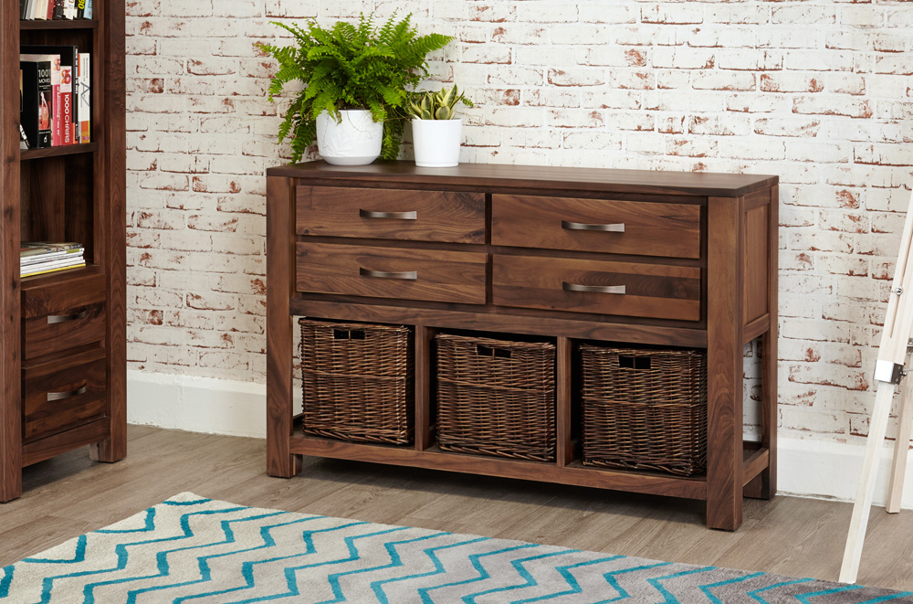 wood_furniture's tweet image. Add practical storage to your hallway or conservatory with the Mayan Walnut console table. The top is perfect for a lamp or a vase of flowers, and there's extra storage at the base with three woven baskets #WoodenFurniture #ConsoleTable #WalnutWood wooden-furniture-store.co.uk/mayan-walnut-c…