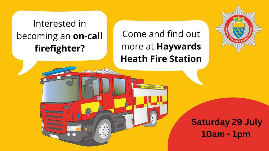 Have you got what it takes to become on-call firefighters at Haywards Heath Fire Station 🚒

Come down to the station today to chat to the crew and learn what's involved in becoming an on-call firefighter.