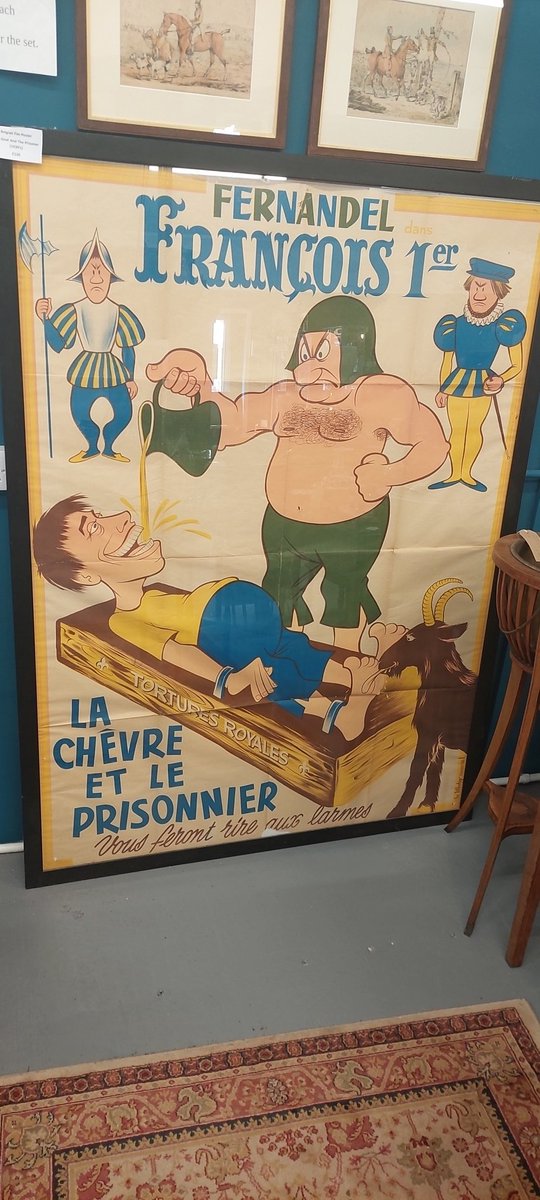 1930's Belgian film poster. The goat and the prisoner. Framed and glazed. Approx 160 x 145 cm. Frame needs attention. Statement piece. £120. #film #poster #Collectibles #cinema #antique