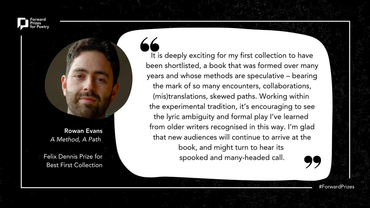 Forward Prizes (@forwardprizes) on Twitter photo <a href="/rowanpevans/">Rowan Evans</a> <a href="/BloomsburyBooks/">Bloomsbury Books UK</a> In an interview, Rowan said: “Working within the experimental tradition, it’s encouraging to see the lyric ambiguity and formal play I’ve learned from older writers recognised.” Read more, including his poem ‘On Ēglond’ & a great interview at: buff.ly/3KgD3FV <a href="/rowanpevans/">Rowan Evans</a> <a href="/BloomsburyBooks/">Bloomsbury Books UK</a> In an interview, Rowan said: “Working within the experimental tradition, it’s encouraging to see the lyric ambiguity and formal play I’ve learned from older writers recognised.” Read more, including his poem ‘On Ēglond’ & a great interview at: buff.ly/3KgD3FV