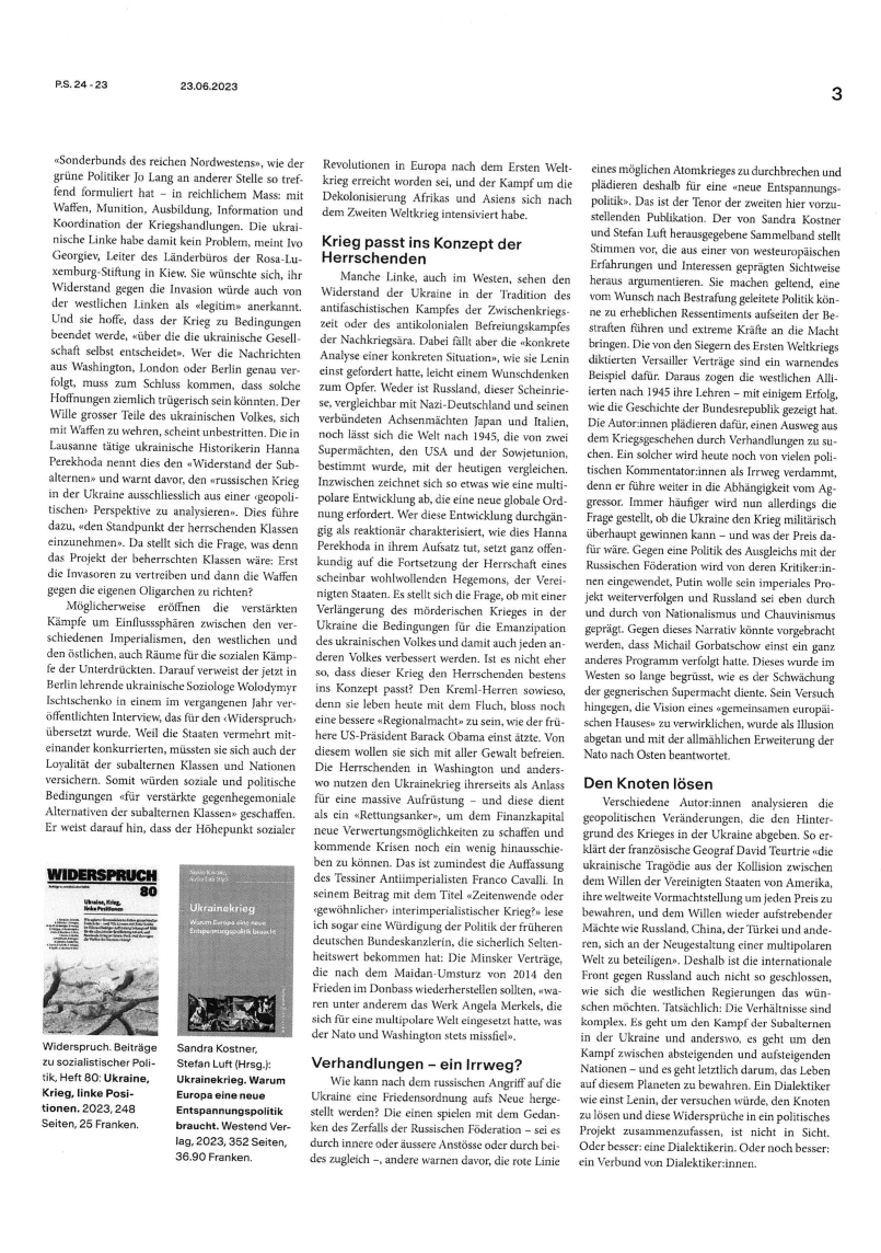 WSP_Zeitschrift's tweet photo. Heft 80 zu Ukraine, Krieg, linke Positionen

WIDERSPRUCH-Autor @kurt_seifert hat Heft 80  in der @ps_zeitung besprochen. Diese und ausgewählte weitere Rezensionen finden Sie hier: https://t.co/mrJfoxRNha.
Heft(e) bestellen: https://t.co/MjNewaMrxW https://t.co/pqNO5UXGmj