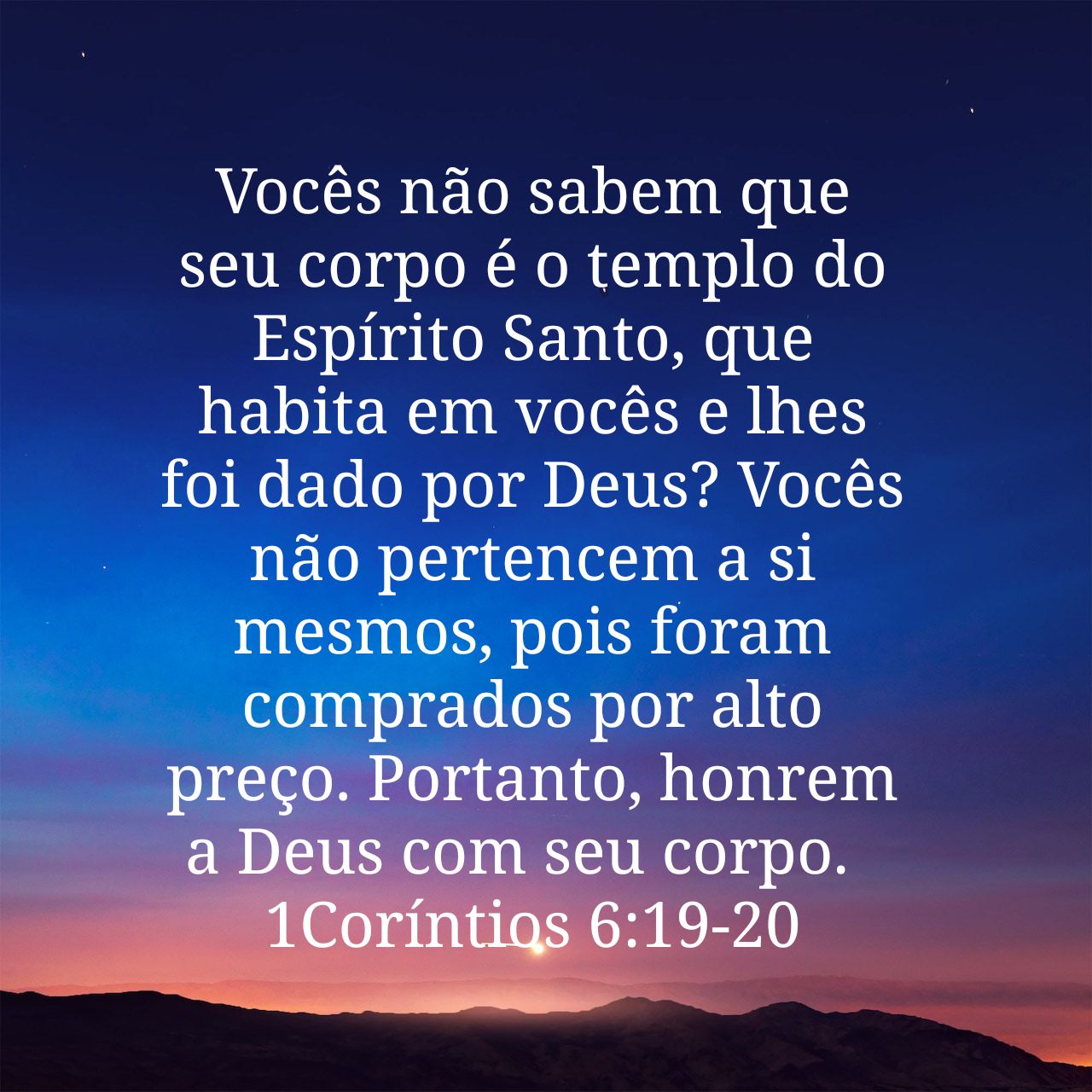 1 Coríntios 6:19-20 - Bíblia