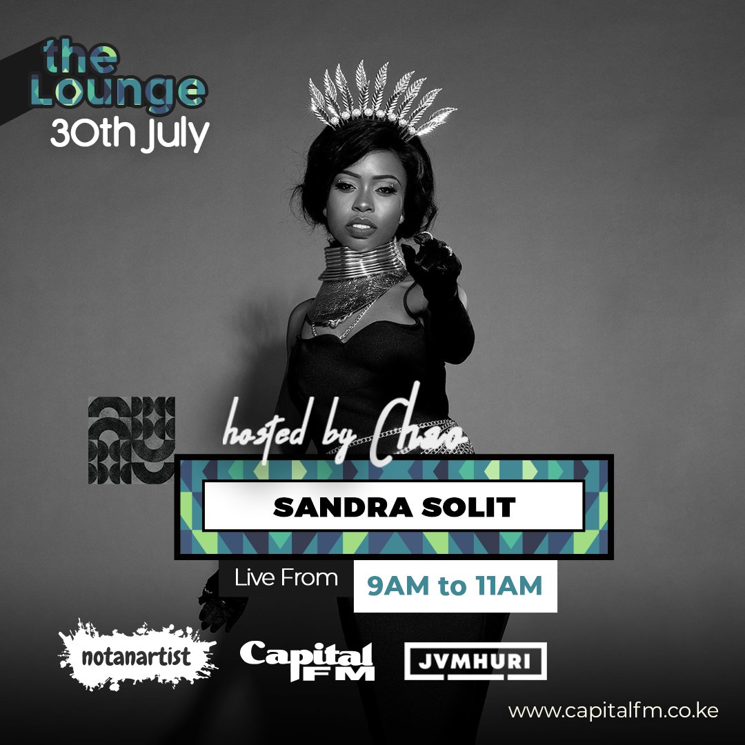 Hey Soulstar✨

Excited to welcome Singer/ Songwriter <a href="/SandraSolit/">SandraSolit</a> onto "The Live Sessions" for the first time 🎶🎤🎸

As always; set your clocks, tell a friend &amp; catch you then 🤗

radio.capitalfm.co.ke
#thelounge984