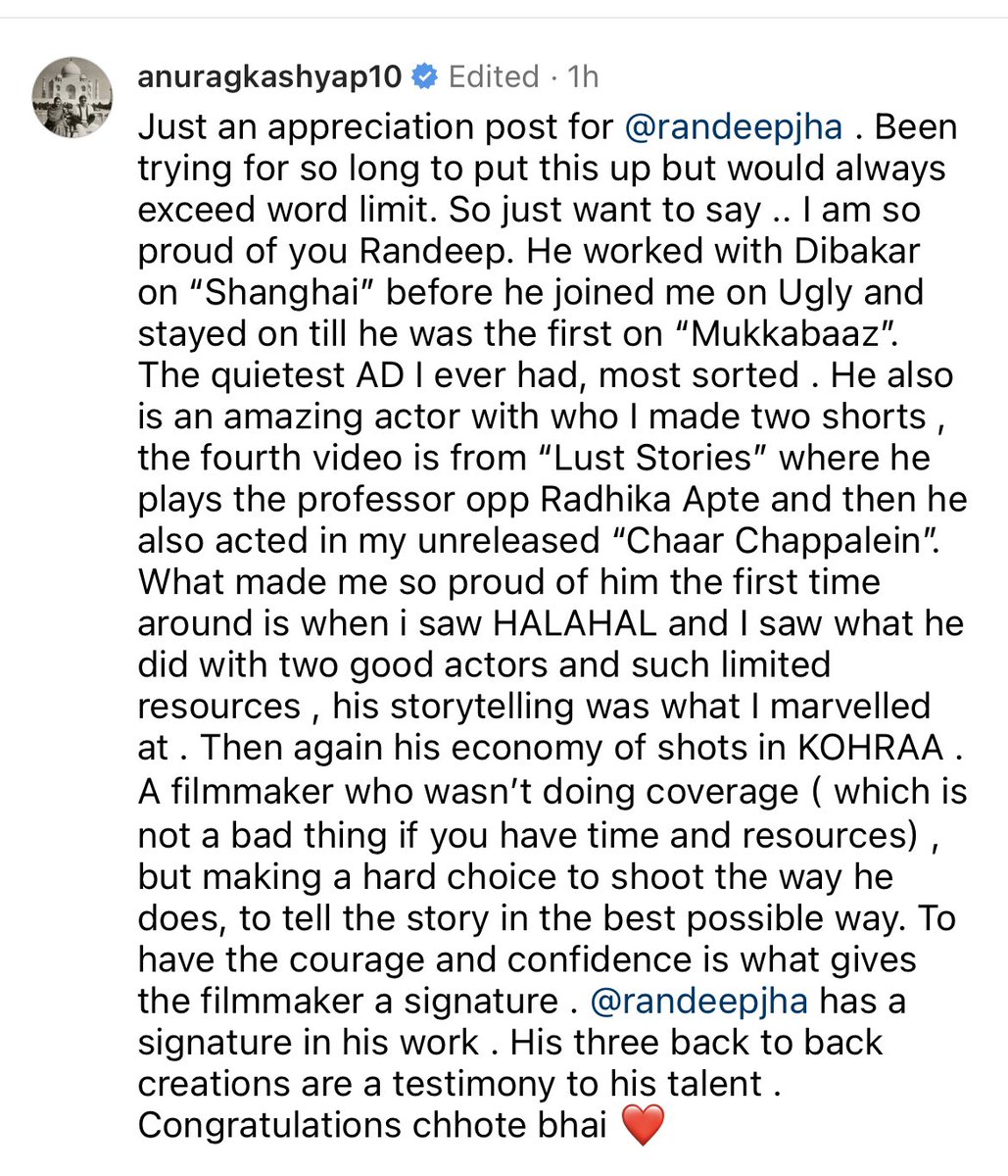 A1111_111's tweet photo. anurag kashyap IG 

@BarunSobtiSays #BarunSobti𓃵 #BarunSobti ❤️ #Kohrra #halahal 
https://t.co/mXslkzcrSI https://t.co/PyWqtm6ypv